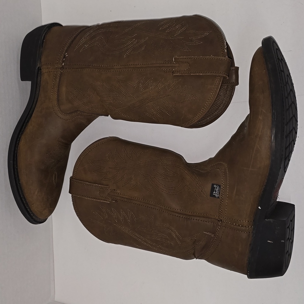 Justin Men's Brown Cowboy Boots Size 9.5D Style JB1100 - Picture 7 of 15
